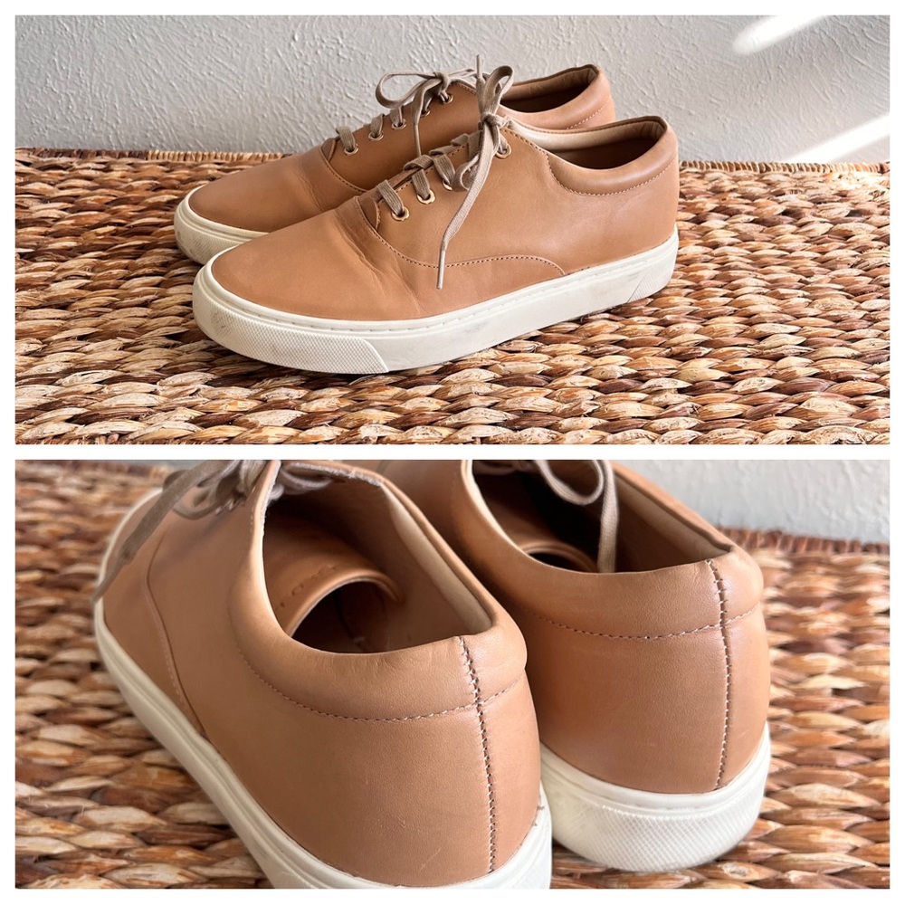 Nisolo Brown leather lace up sneaker tennis shoes 9